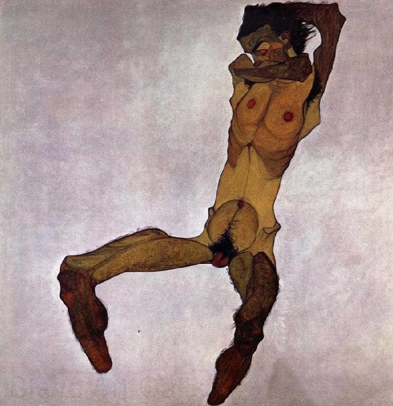 Egon Schiele Seated Male Nude France oil painting art